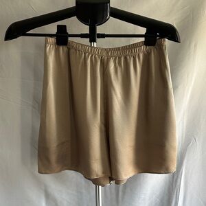 Vince Women's Elastic-Waist Beige Silk Shorts